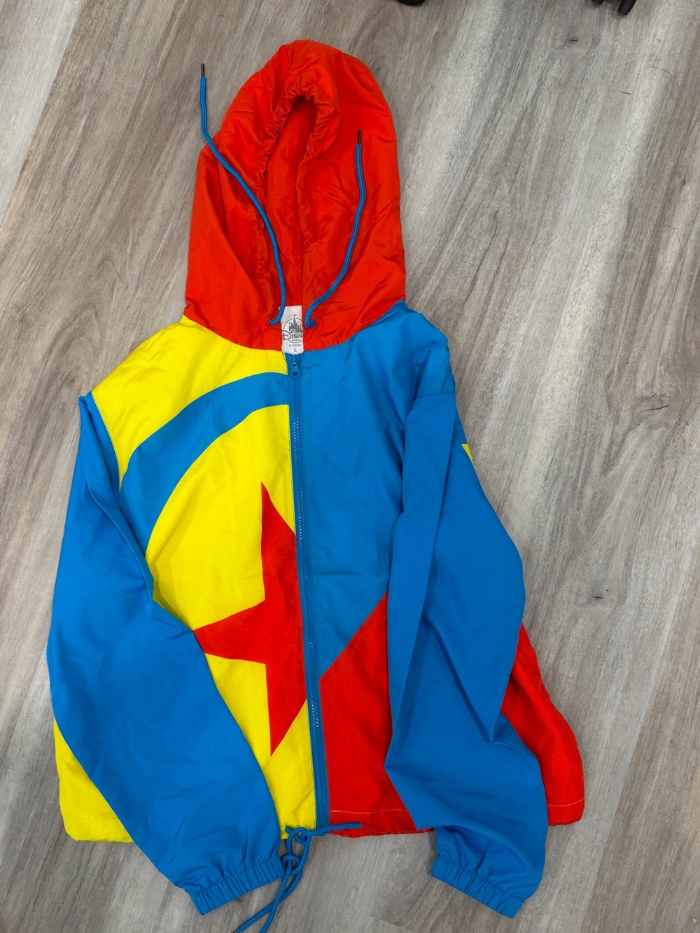 Unisex Colorblock Superhero Hoodie Jacket - Blue/Red/Yellow